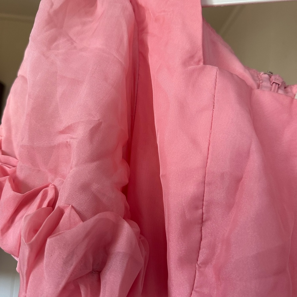 Chic Pink Ruffle Dress - Picture 3 of 4